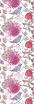 Store enrouleur occultant avec des oiseaux colorés parmi les fleurs