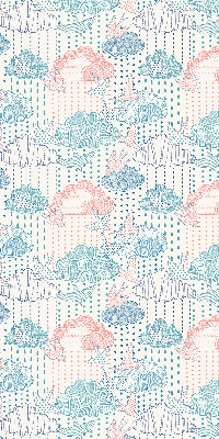 Store enrouleur occultant des nuages colorés avec des motifs