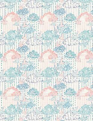 Store enrouleur occultant des nuages colorés avec des motifs