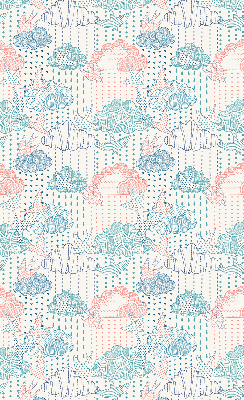 Store enrouleur occultant des nuages colorés avec des motifs