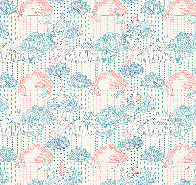 Store enrouleur occultant des nuages colorés avec des motifs