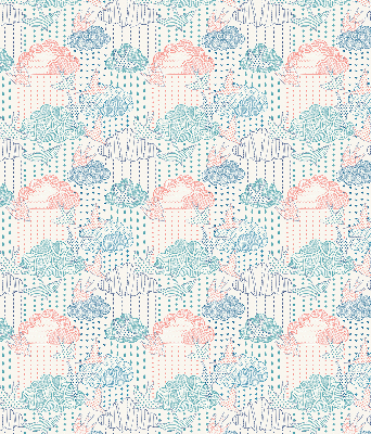 Store enrouleur occultant des nuages colorés avec des motifs