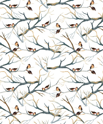Store enrouleur occultant avec motif d'oiseaux sur un arbre