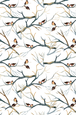 Store enrouleur occultant avec motif d'oiseaux sur un arbre