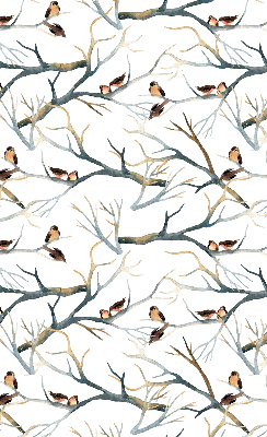 Store enrouleur occultant avec motif d'oiseaux sur un arbre