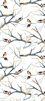 Store enrouleur occultant avec motif d'oiseaux sur un arbre