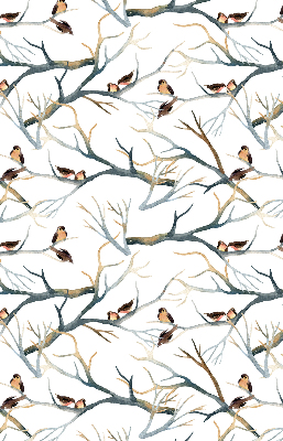 Store enrouleur occultant avec motif d'oiseaux sur un arbre
