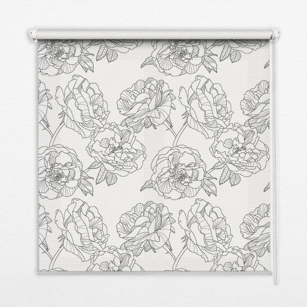Store occultant fenêtre à motif de roses dessinées