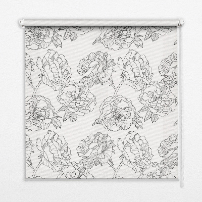 Store occultant fenêtre à motif de roses dessinées