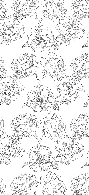 Store occultant fenêtre à motif de roses dessinées