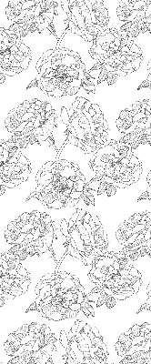 Store occultant fenêtre à motif de roses dessinées