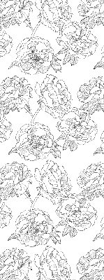 Store occultant fenêtre à motif de roses dessinées