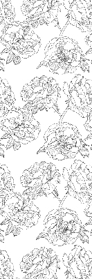 Store occultant fenêtre à motif de roses dessinées