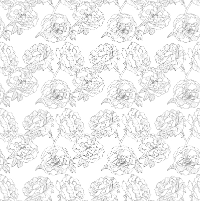 Store occultant fenêtre à motif de roses dessinées
