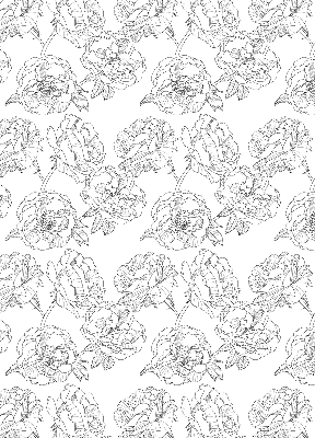 Store occultant fenêtre à motif de roses dessinées
