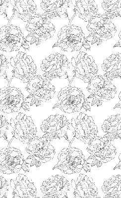 Store occultant fenêtre à motif de roses dessinées