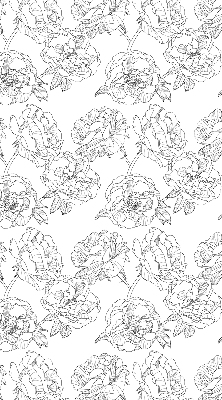 Store occultant fenêtre à motif de roses dessinées