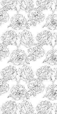 Store occultant fenêtre à motif de roses dessinées