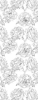 Store occultant fenêtre à motif de roses dessinées