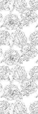 Store occultant fenêtre à motif de roses dessinées