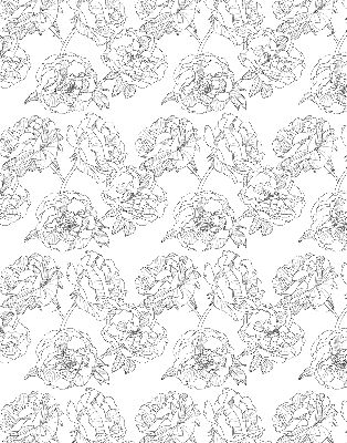 Store occultant fenêtre à motif de roses dessinées