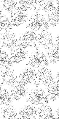 Store occultant fenêtre à motif de roses dessinées