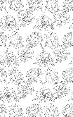 Store occultant fenêtre à motif de roses dessinées