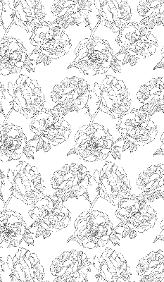 Store occultant fenêtre à motif de roses dessinées