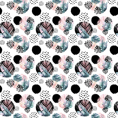 Store enrouleur occultant à motifs cercles et feuilles
