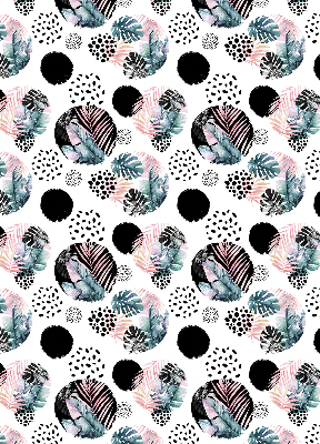 Store enrouleur occultant à motifs cercles et feuilles