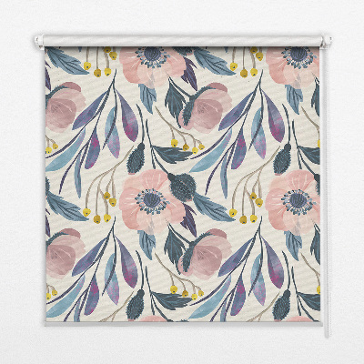 Store occultant fenêtre à motifs de coquelicots