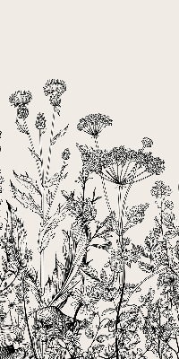 Store enrouleur occultant avec motif de fleurs grises
