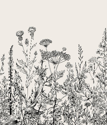 Store enrouleur occultant avec motif de fleurs grises