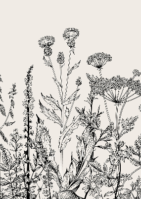 Store enrouleur occultant avec motif de fleurs grises