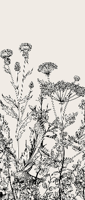 Store enrouleur occultant avec motif de fleurs grises