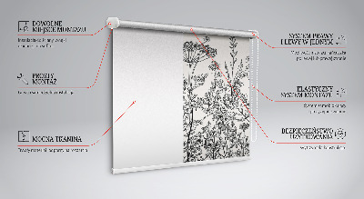 Store enrouleur occultant avec motif de fleurs grises