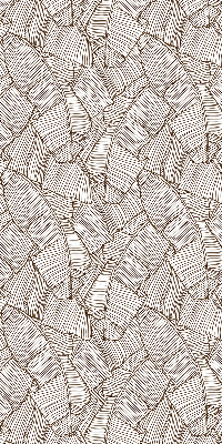Store occultant fenêtre avec feuilles de palmier dessinées