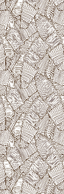 Store occultant fenêtre avec feuilles de palmier dessinées