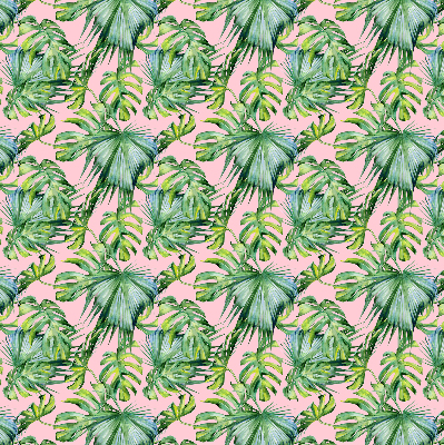 Store fenêtre intérieur avec variétés de feuilles tropicales