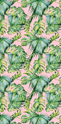 Store fenêtre intérieur avec variétés de feuilles tropicales