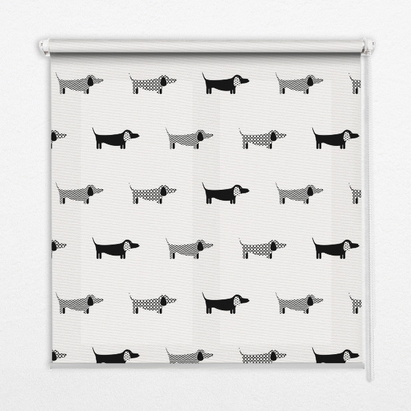 Store fenêtre intérieur avec motif chiens dessinés