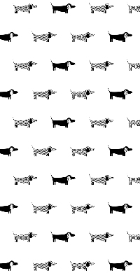 Store fenêtre intérieur avec motif chiens dessinés