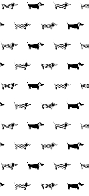 Store fenêtre intérieur avec motif chiens dessinés
