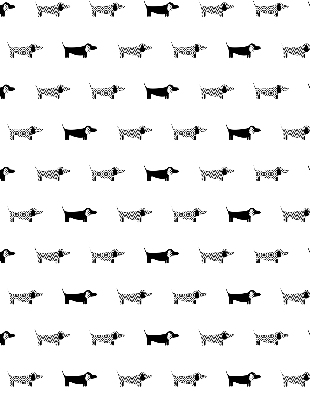 Store fenêtre intérieur avec motif chiens dessinés