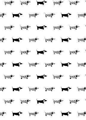 Store fenêtre intérieur avec motif chiens dessinés