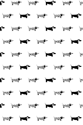 Store fenêtre intérieur avec motif chiens dessinés