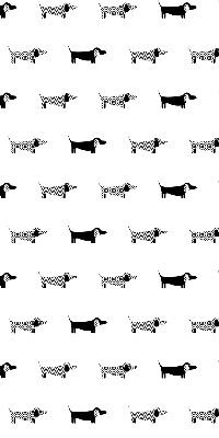 Store fenêtre intérieur avec motif chiens dessinés