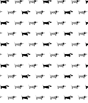 Store fenêtre intérieur avec motif chiens dessinés