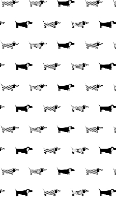 Store fenêtre intérieur avec motif chiens dessinés