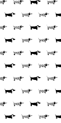 Store fenêtre intérieur avec motif chiens dessinés